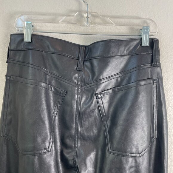 NEW Old Navy Womens 12 High Rise OG Loose Faux Vegan Leather Ankle Pants Black - Picture 10 of 11